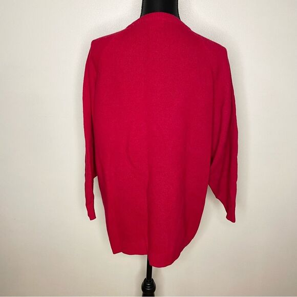 Vintage Kristen Cardigan Sweater Lambswool Button Front Grunge Cobain Red Large - Picture 6 of 9